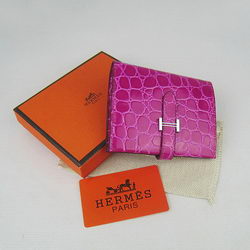 Cheap Replica Hermes Pink Crocodile Veins Wallet H006